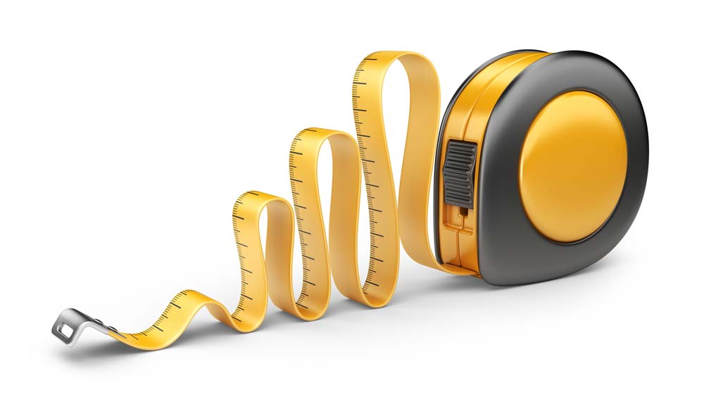 a tape measure - step 1 of calculating a square footage area